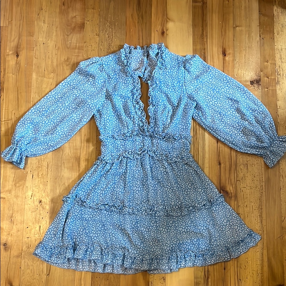 Altar’d State Dainty blue ruffle dress